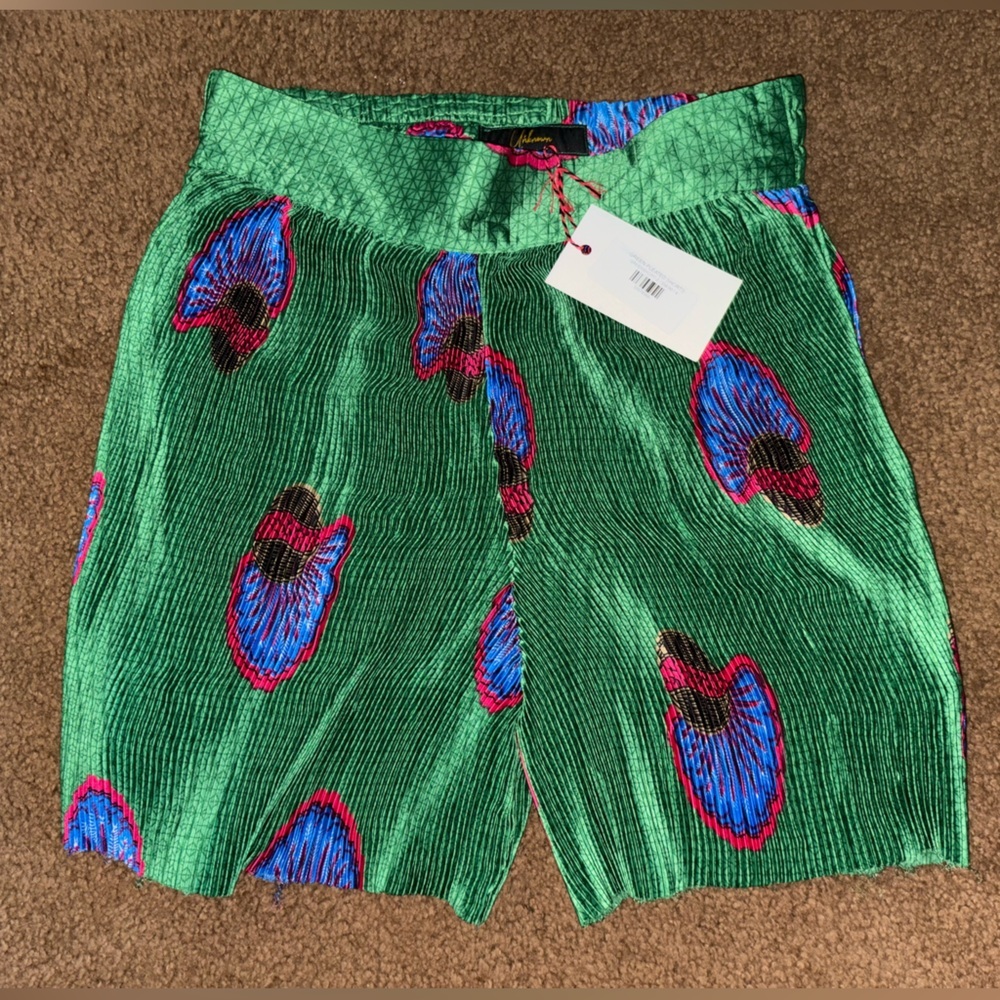 Green Patterned Women's Shorts
